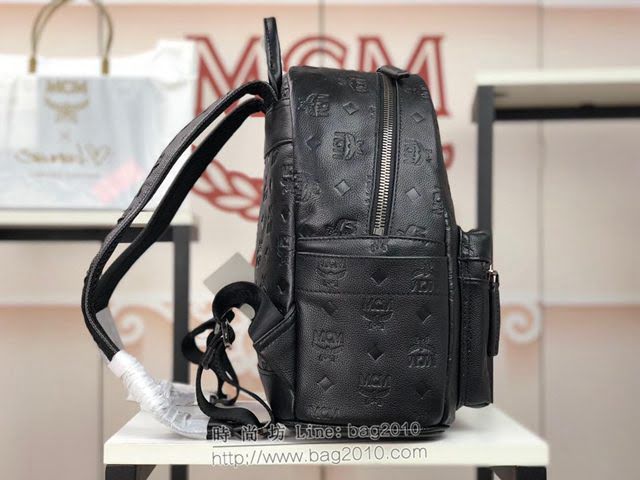MCM雙肩包 原單 5915 MCM全皮凹凸印花LOGO雙肩包 進口牛皮 MCM後背包  mdmc1435